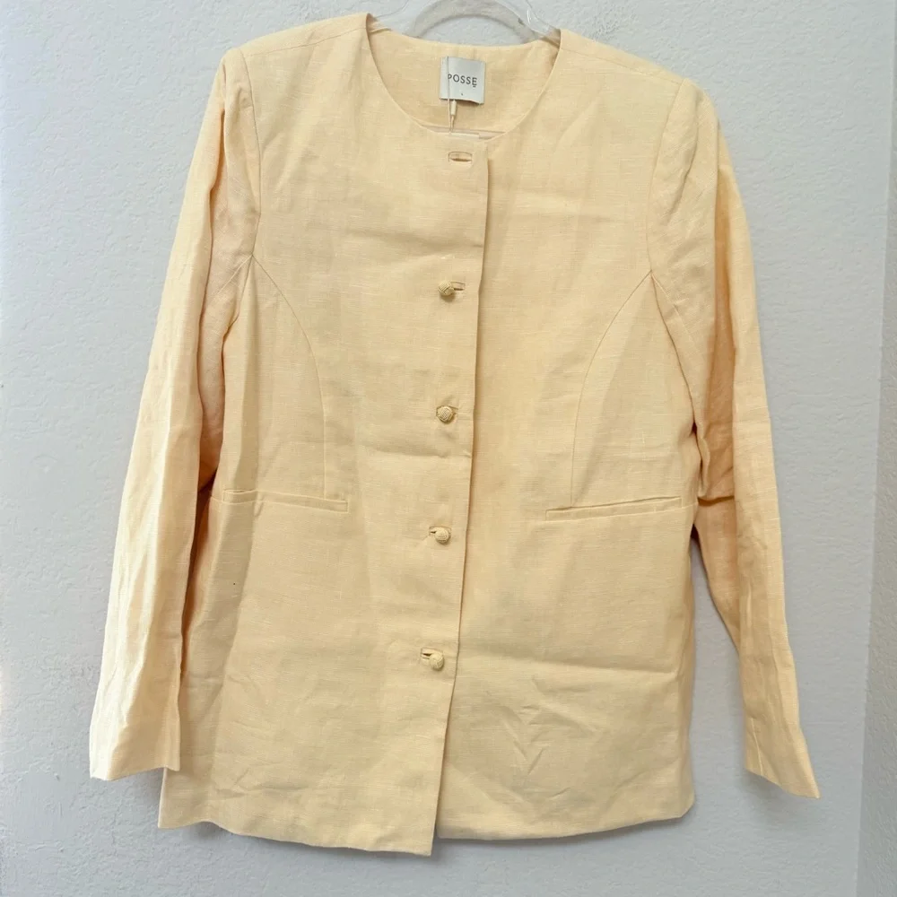 Posse Rio Linen Shift Jacket Dusty Citron Size Large